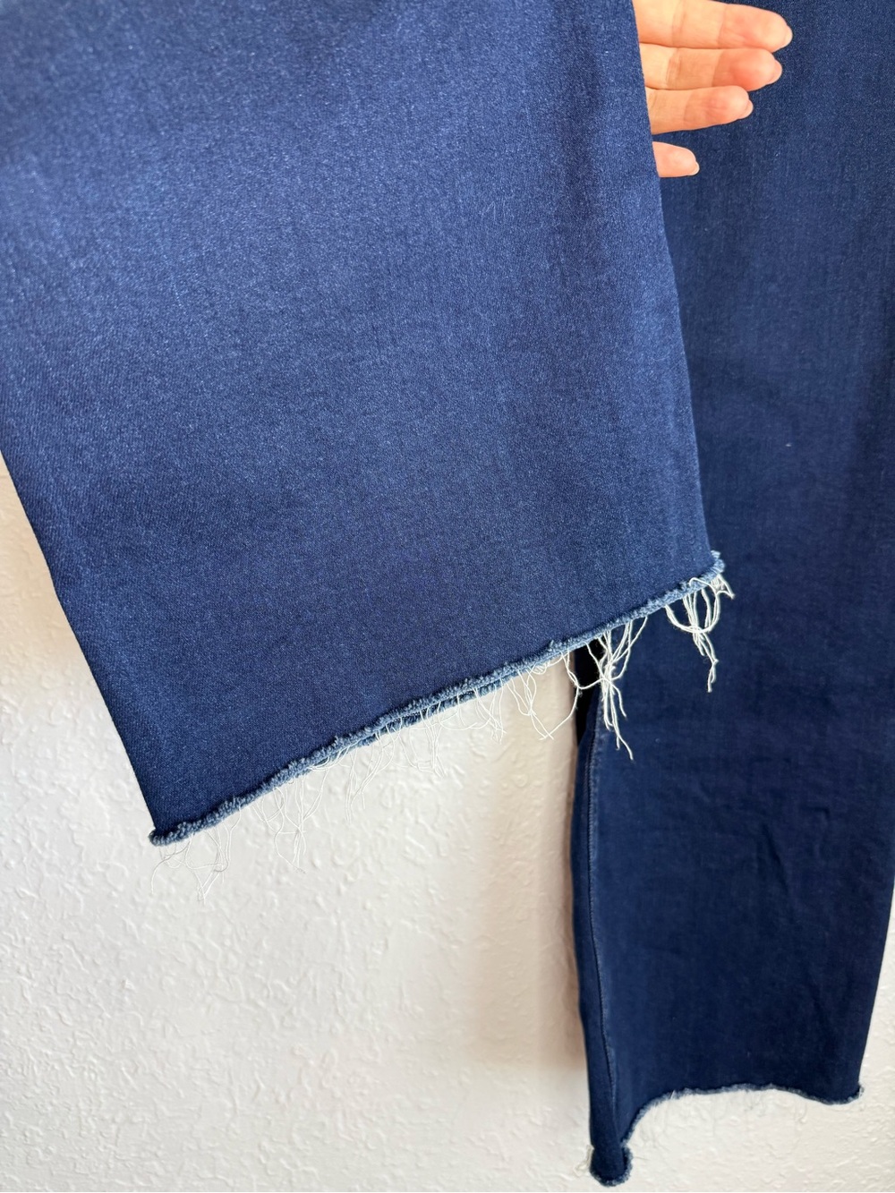 Maeve | Collette High Rise Wide Leg Indigo Blue Jeans Cropped Raw Hem Size 28 - Picture 5 of 10